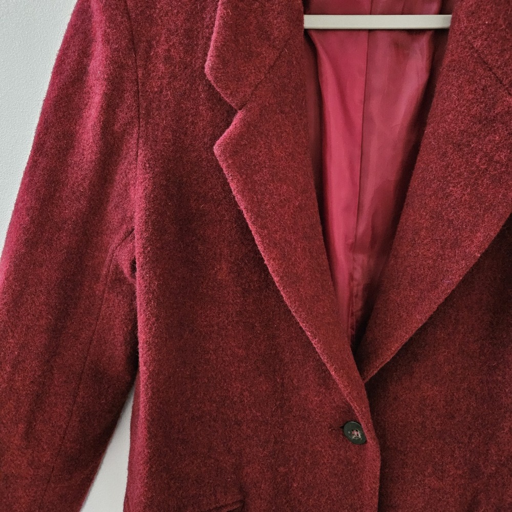 Women 90s Wool Jacket Wool Blazer Size S Button Academia Preppy - Picture 3 of 5